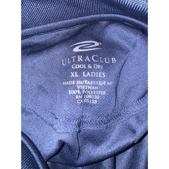 UltraClub Cool & Dry Navy Polo Shirt XL Ladies 100% Polyester - Picture 3 of 6